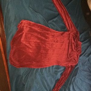 Burgundy Crushed Velvet Club Dress